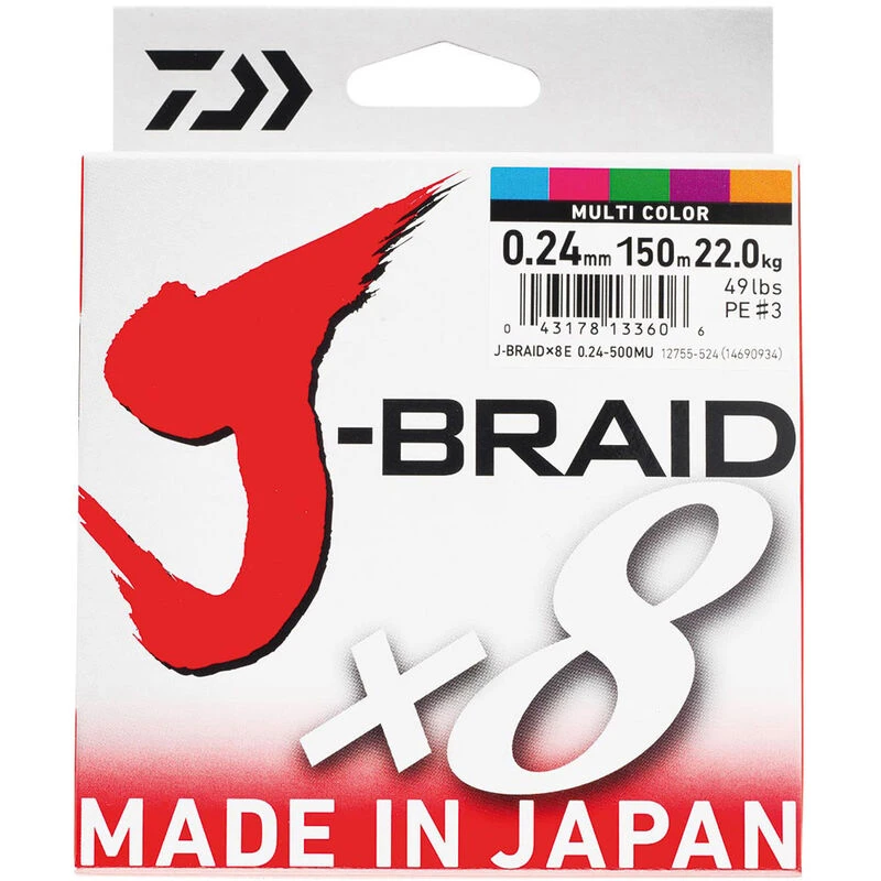 Tresse Daiwa J-Braid X8 Multi-Color 150m 1 Tresse Daiwa J-Braid X8 Multi-Color 150m