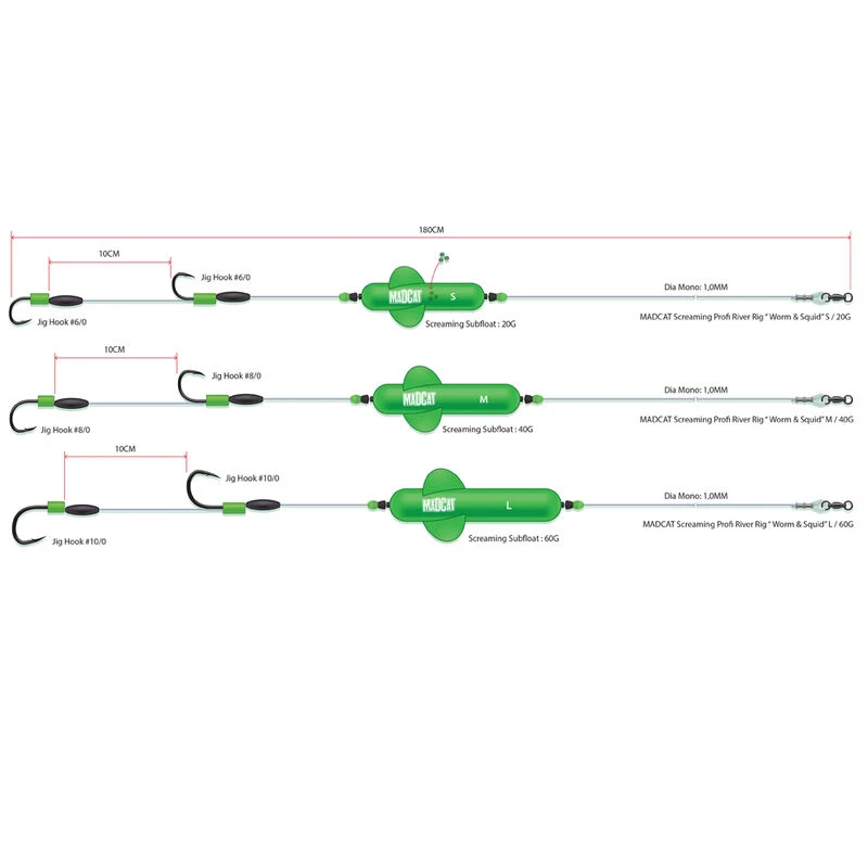Bas De Ligne Monté Silure Madcat Screaming Profi River Worm & Squid 180cm 2 Bas De Ligne Monté Silure Madcat Screaming Profi River Worm & Squid 180cm – Image 2