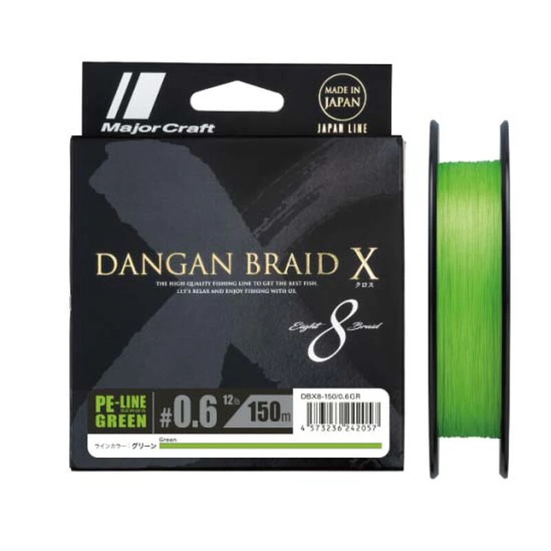 Tresse Major Craft Dangnan Braid X Green 150m 1 Tresse Major Craft Dangnan Braid X Green 150m