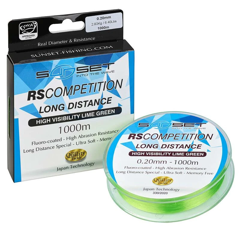 Monofilament Sunset Rs Competition Long Distance Hi-Visibility Lime Green 1000m 1 Monofilament Sunset Rs Competition Long Distance Hi-Visibility Lime Green 1000m
