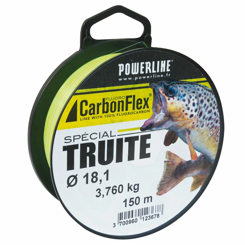 Fluorocarbone Powerline Carbonflex Spécial Truite Vert/Blanc 150m 1 Fluorocarbone Powerline Carbonflex Spécial Truite Vert/Blanc 150m