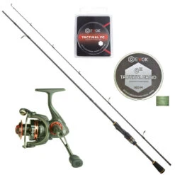 Canne Spinning Daiwa 1.91m, 7-21g + Moulinet Evok 2006 + Tresse + Fluorocarbone
