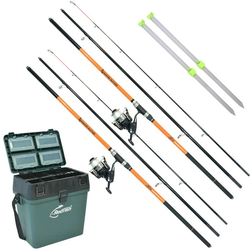 Pack Surfcasting Redfish 4.50m 2 Ensembles + 2 Piques + Caisse De Rangement 1 Pack Surfcasting Redfish 4.50m 2 Ensembles + 2 Piques + Caisse De Rangement